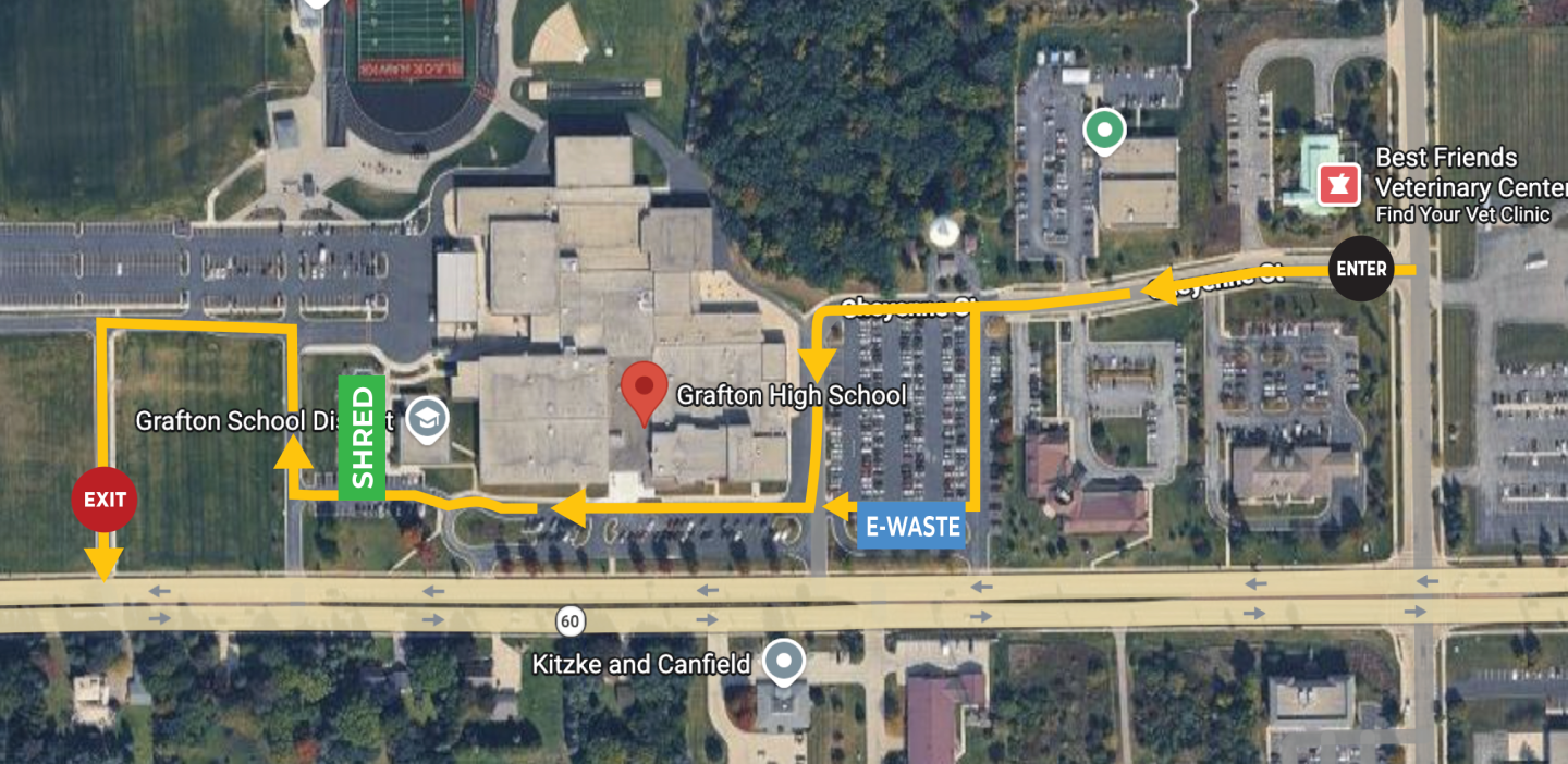 Map for Grafton Shred Event